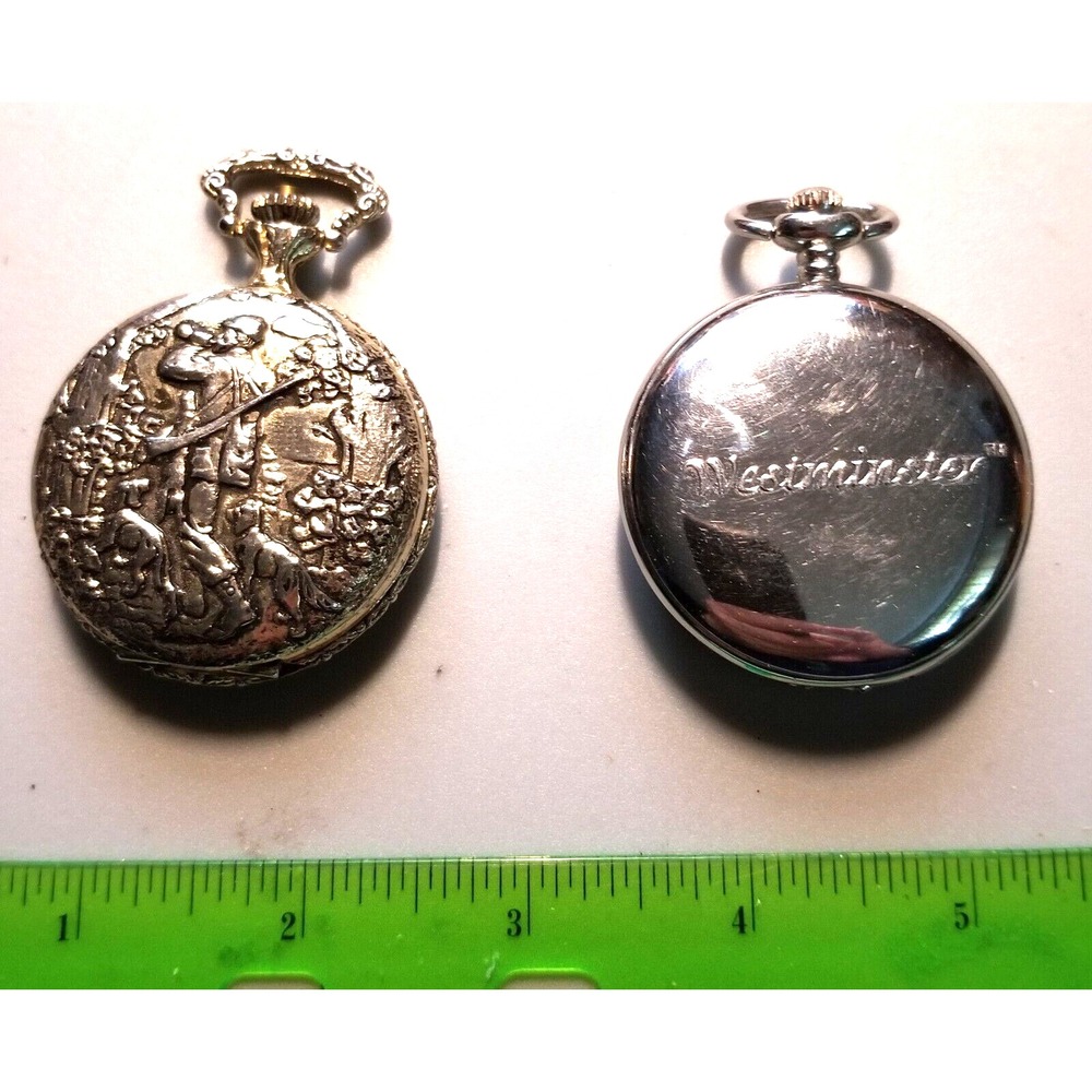 Becora Pocket Watches -2-Hunter & Westiminster Siberian Husky For Parts, Repair